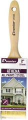 Premier Paint Roller - 2" Flat Polyester/Natural General Purpose Paint Brush - 2-1/2" Bristle Length, 5-1/8" Wood Beavertail Handle - Eagle Tool & Supply