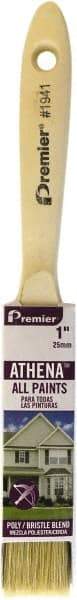 Premier Paint Roller - 1" Flat Polyester/Natural General Purpose Paint Brush - 2-1/4" Bristle Length, 5" Wood Beavertail Handle - Eagle Tool & Supply