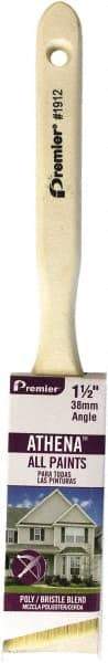 Premier Paint Roller - 1-1/2" Angled Polyester/Natural Angular Brush - 2-1/4" Bristle Length, 6-3/4" Wood Sash Handle - Eagle Tool & Supply