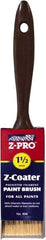 Premier Paint Roller - 1-1/2" Flat Polyester General Purpose Paint Brush - 2-1/4" Bristle Length, 5" Plastic Beavertail Handle - Eagle Tool & Supply