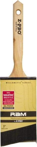 Premier Paint Roller - 3" Angled Polyester Angular Brush - 3-1/2" Bristle Length, 2" Wood Sash Handle - Eagle Tool & Supply