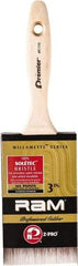 Premier Paint Roller - 3" Flat Polyester General Purpose Paint Brush - 2-3/4" Bristle Length, 3" Wood Beavertail Handle - Eagle Tool & Supply