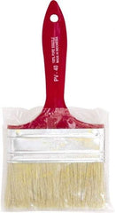 Premier Paint Roller - 4" Flat White China Bristle Chip Brush - 1-3/4" Bristle Length, 5-1/4" Plastic Beavertail Handle - Eagle Tool & Supply