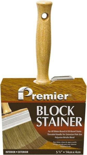 Premier Paint Roller - 6" Flat Polyester/Natural Stainer Brush - 3-1/4" Bristle Length, 5-1/4" Wood Threaded Wood Handle - Eagle Tool & Supply
