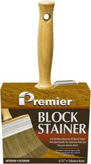 Premier Paint Roller - 6" Flat Polyester/Natural Stainer Brush - 3-1/4" Bristle Length, 5-1/4" Wood Threaded Wood Handle - Eagle Tool & Supply