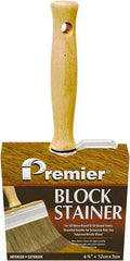 Premier Paint Roller - 5" Flat Polyester/Natural Stainer Brush - 3" Bristle Length, 5-1/4" Wood Threaded Wood Handle - Eagle Tool & Supply