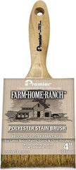 Premier Paint Roller - 2-1/2" Flat Polyester Stainer Brush - 2-3/4" Bristle Length, 6" Wood Beavertail Handle - Eagle Tool & Supply