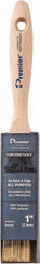Premier Paint Roller - 1" Flat Polyester General Purpose Paint Brush - 2-1/4" Bristle Length, 5-1/4" Wood Beavertail Handle - Eagle Tool & Supply