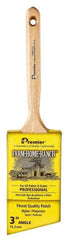 Premier Paint Roller - 3" Angled Nylon/Polyester Angular Brush - 3-1/4" Bristle Length, 7-1/2" Wood Sash Handle - Eagle Tool & Supply