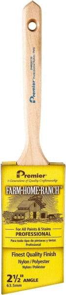 Premier Paint Roller - 2-1/2" Angled Nylon/Polyester Angular Brush - 3" Bristle Length, 7-1/4" Wood Sash Handle - Eagle Tool & Supply