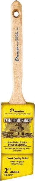 Premier Paint Roller - 2" Angled Nylon/Polyester Angular Brush - 2-3/4" Bristle Length, 7" Wood Sash Handle - Eagle Tool & Supply