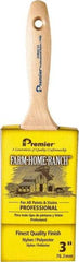 Premier Paint Roller - 3" Flat Nylon/Polyester General Purpose Paint Brush - 3-1/4" Bristle Length, 5-1/2" Wood Beavertail Handle - Eagle Tool & Supply
