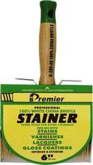 Premier Paint Roller - 6" Flat White China Bristle Stainer Brush - 3-1/4" Bristle Length, 5-1/4" Wood Threaded Wood Handle - Eagle Tool & Supply