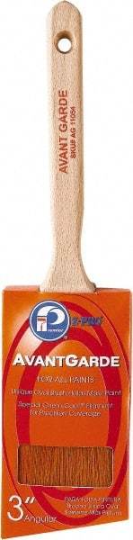 Premier Paint Roller - 3" Oval/Angle Polyester Sash Brush - 3-1/4" Bristle Length, 6-3/4" Wood Sash Handle - Eagle Tool & Supply
