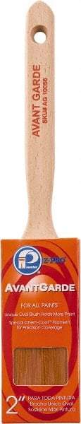 Premier Paint Roller - 2" Oval Polyester Sash Brush - 2-3/4" Bristle Length, 7-1/4" Wood Sash Handle - Eagle Tool & Supply
