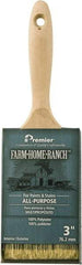 Premier Paint Roller - 3" Flat Polyester General Purpose Paint Brush - 3" Bristle Length, 5-3/4" Wood Beavertail Handle - Eagle Tool & Supply