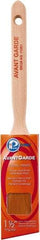 Premier Paint Roller - 1-1/2" Oval/Angle Polyester Sash Brush - 2-1/2" Bristle Length, 6-3/4" Wood Sash Handle - Eagle Tool & Supply