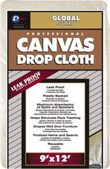 Premier Paint Roller - Medium Weight Plastic Drop Cloth - 12' x 9', 1 mil Thick, Off White, Leak Proof - Eagle Tool & Supply