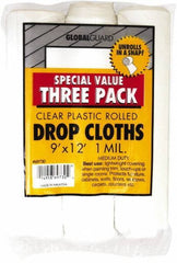 Premier Paint Roller - Medium Weight Plastic Drop Cloth - 12' x 9', 1 mil Thick, Off White - Eagle Tool & Supply