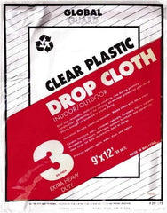 Premier Paint Roller - Medium Weight Plastic Drop Cloth - 12' x 9', 3 mil Thick, Off White - Eagle Tool & Supply