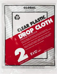 Premier Paint Roller - Medium Weight Plastic Drop Cloth - 12' x 9', 2 mil Thick, Off White - Eagle Tool & Supply