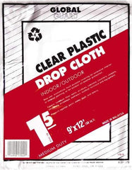 Premier Paint Roller - Medium Weight Plastic Drop Cloth - 12' x 9', 1.5 mil Thick, Off White - Eagle Tool & Supply