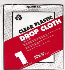 Premier Paint Roller - Medium Weight Plastic Drop Cloth - 20' x 10', 1 mil Thick, Off White - Eagle Tool & Supply