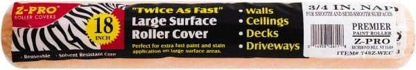 Premier Paint Roller - 3/4" Nap, 18" Wide Paint Roller Cover - Rough Texture, Polyester - Eagle Tool & Supply