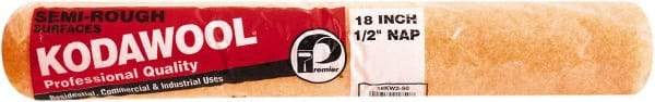 Premier Paint Roller - 1/2" Nap, 18" Wide Paint Roller Cover - Semi-Rough Texture, Polyester & Wool - Eagle Tool & Supply