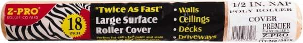 Premier Paint Roller - 1/2" Nap, 18" Wide Paint Roller Cover - Semi-Rough Texture, Polyester - Eagle Tool & Supply