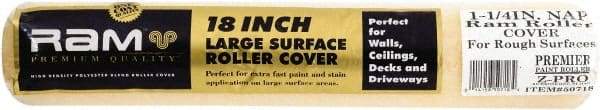 Premier Paint Roller - 1-1/4" Nap, 18" Wide Paint Roller Cover - Extra-Rough Texture, Polyester - Eagle Tool & Supply