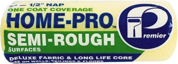 Premier Paint Roller - 1/2" Nap, 7" Wide Paint Roller Cover - Semi-Rough Texture, Polyester - Eagle Tool & Supply