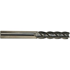 Emuge - 1/2" Diam, 2" LOC, 4 Flute Solid Carbide Roughing & Finishing End Mill - CrN Finish, 4-1/2" OAL, 1/2" Shank Diam, Cylindrical Shank, 38° Helix, Centercutting, Stub Length - Eagle Tool & Supply