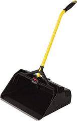 Rubbermaid - 20-7/16" Wide x 29" Deep x 11" High Handheld Dustpan - Plastic Body, 27" Handle, Black - Eagle Tool & Supply