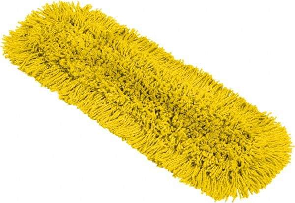 Rubbermaid - 25-1/4" Long x 5-1/2" Wide Cotton Blend Dust Mop Pad - Hook & Loop, Yellow, Rectangular Head, Launderable - Eagle Tool & Supply