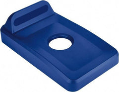 Rubbermaid - Rectangle Lid for Use with 23 Gal Rectangular Recycle Containers - Blue, Polypropylene, For Slim Jim Trash Cans - Eagle Tool & Supply