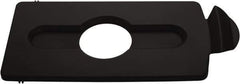 Rubbermaid - Rectangle Lid for Use with 23 Gal Rectangular Recycle Containers - Black, Polypropylene, For Slim Jim Trash Cans - Eagle Tool & Supply