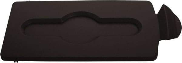 Rubbermaid - Rectangle Lid for Use with 23 Gal Rectangular Recycle Containers - Brown, Polypropylene, For Slim Jim Trash Cans - Eagle Tool & Supply