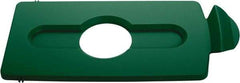 Rubbermaid - Rectangle Lid for Use with 23 Gal Rectangular Recycle Containers - Green, Polypropylene, For Slim Jim Trash Cans - Eagle Tool & Supply