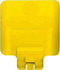 Rubbermaid - Square Lid for Use with 23 Gal Rectangular Recycle Containers - Yellow, Polypropylene, For Slim Jim Trash Cans - Eagle Tool & Supply