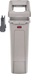 Rubbermaid - Square Lid for Use with 23 Gal Rectangular Recycle Containers - Gray, Polypropylene, For Slim Jim Trash Cans - Eagle Tool & Supply