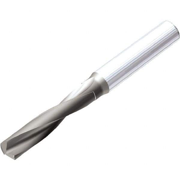 Kennametal - 4.5mm 142° Spiral Flute Solid Carbide Screw Machine Drill Bit - AlTiSiN Finish, Right Hand Cut, 24mm Flute Length, 66mm OAL, SGL Point, Straight Shank - Eagle Tool & Supply