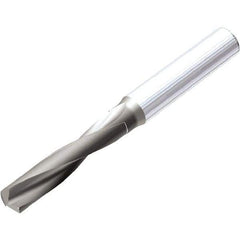 Kennametal - 4.5mm 142° Spiral Flute Solid Carbide Screw Machine Drill Bit - AlTiSiN Finish, Right Hand Cut, 24mm Flute Length, 66mm OAL, SGL Point, Straight Shank - Eagle Tool & Supply