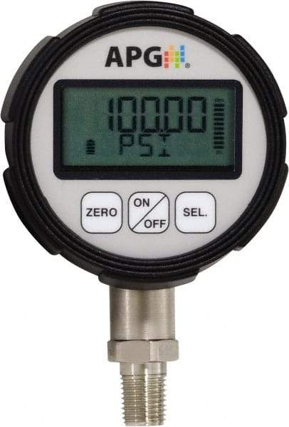 Made in USA - 3-1/4" Dial, 1/4 Thread, 0-30 Scale Range, Pressure Gauge - Bottom Connection Mount, Accurate to 0.0025% of Scale - Eagle Tool & Supply