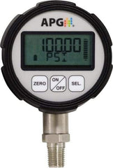 Made in USA - 3-1/4" Dial, 1/4 Thread, 0-50 Scale Range, Pressure Gauge - Bottom Connection Mount, Accurate to 0.0025% of Scale - Eagle Tool & Supply