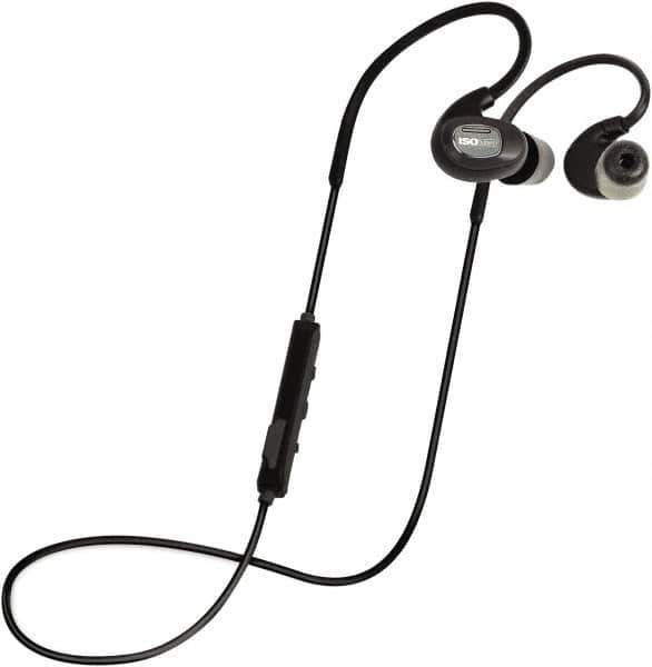 ISOtunes - Reusable, 27 dB Behind Neck Noise Isolating Earbud - ANSI S3.19-1974 Specification, Black Cup, Black Plug - Eagle Tool & Supply