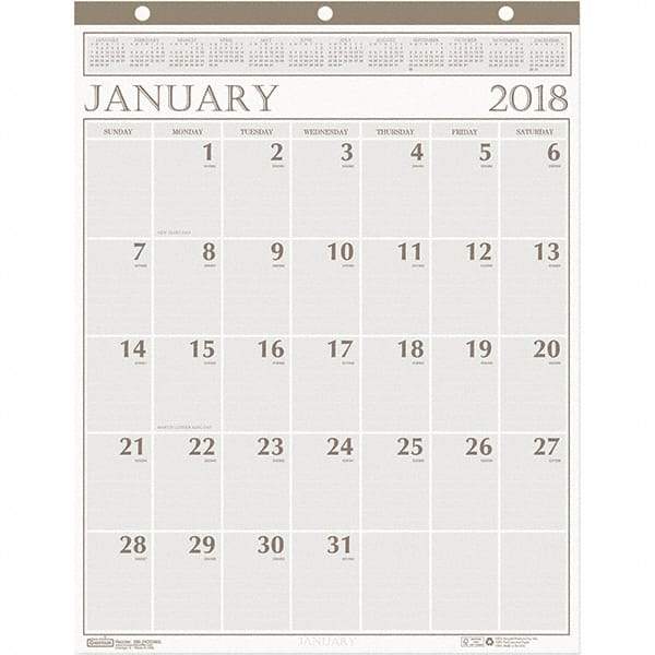 House of Doolittle - 12 Sheet, 20 x 26", Wall Calendar - Beige - Eagle Tool & Supply