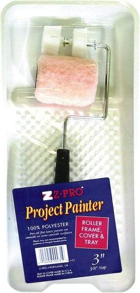 Premier Paint Roller - 14-3/4" Long, 3/8" Nap, Wall Paint Roller Set - 7-1/2" Wide, Steel Frame, Includes Paint Tray, Roller Cover & Frame - Eagle Tool & Supply