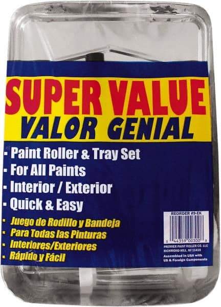 Premier Paint Roller - 3/8" Nap, Wall Paint Roller Set - 10" Wide, Steel Frame, Includes Paint Tray, Roller Cover & Frame - Eagle Tool & Supply