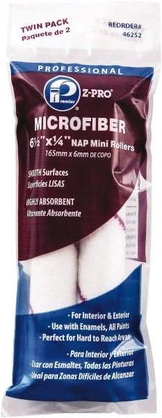 Premier Paint Roller - 1/4" Nap, 6" Wide Paint Mini Roller Covers - Smooth Texture, Microfiber - Eagle Tool & Supply